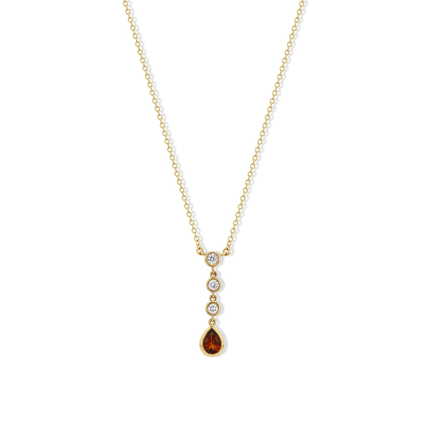 Madeira Citrine and Diamond Drop Necklace