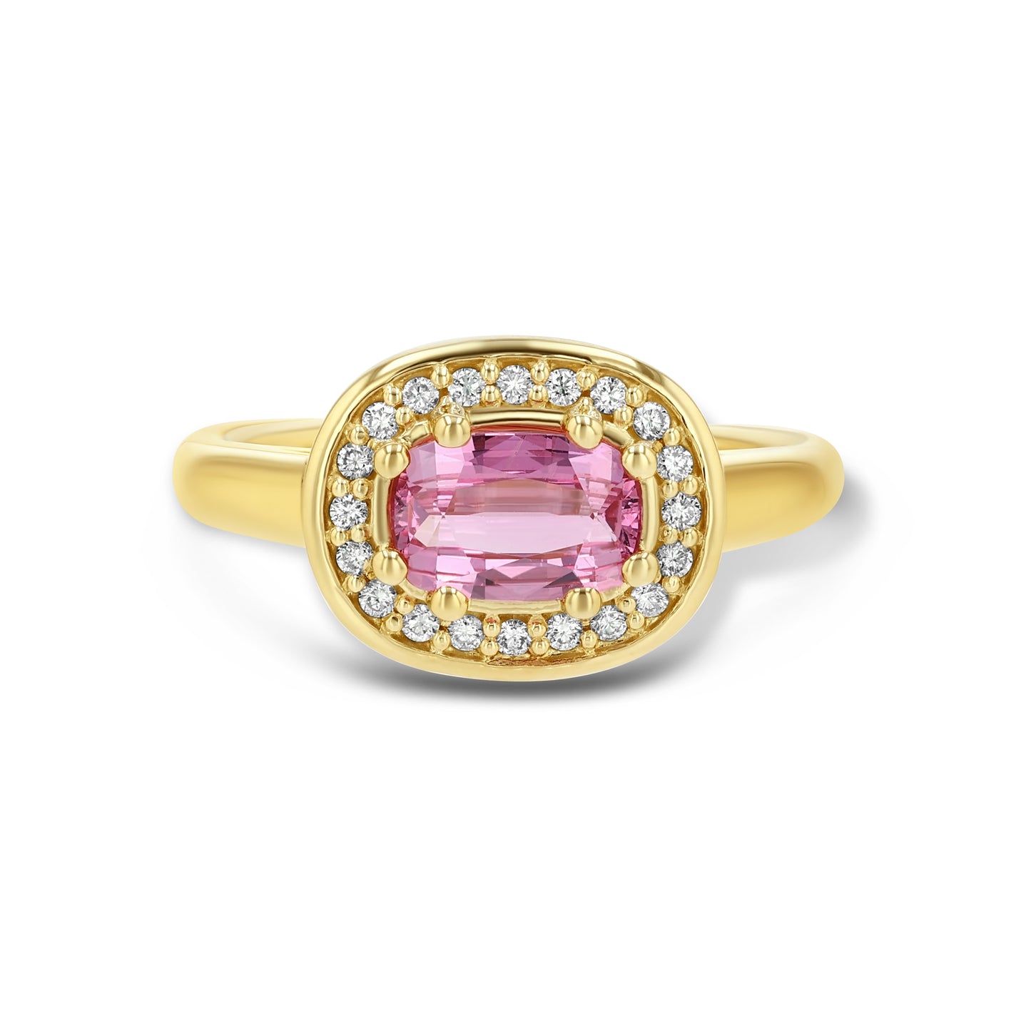 Pink Sapphire and Diamond Ring