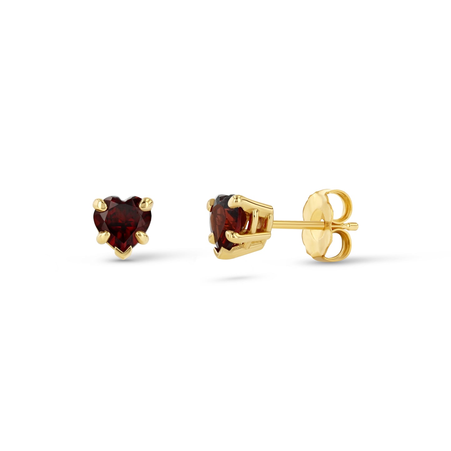 Mozambique Garnet Heart Earrings