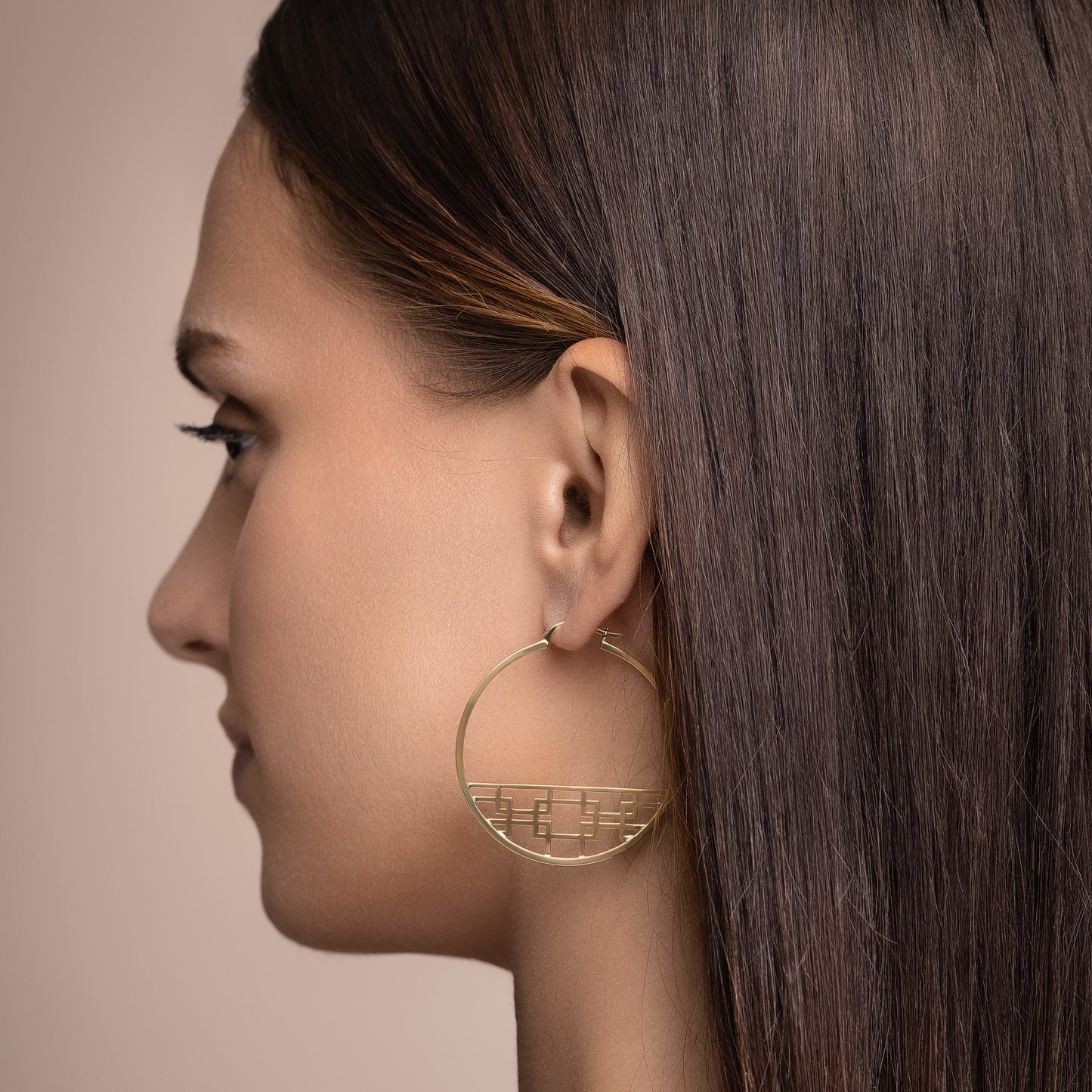 Fretwork Hoop Earrings