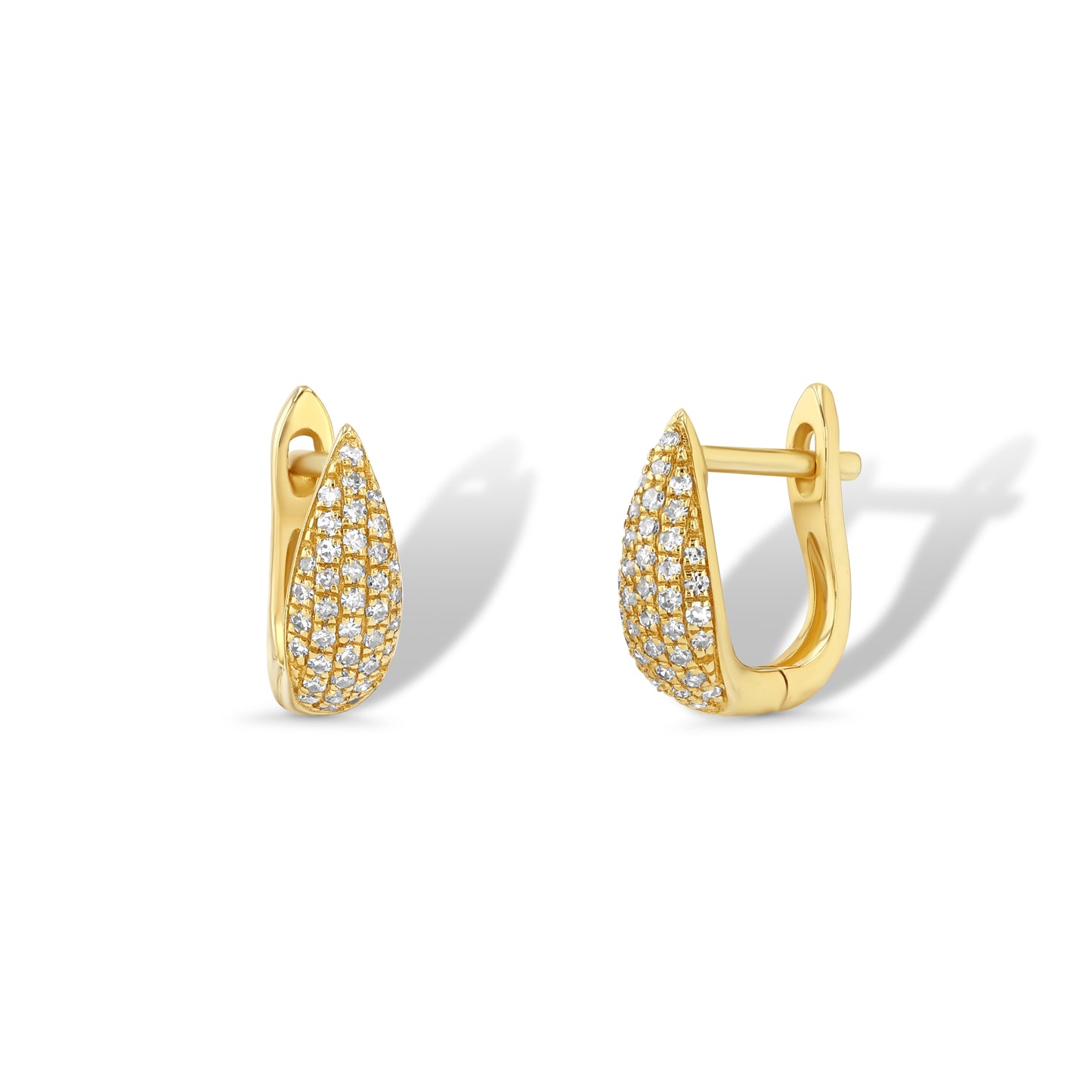 Pave Diamond Teardrop Huggies