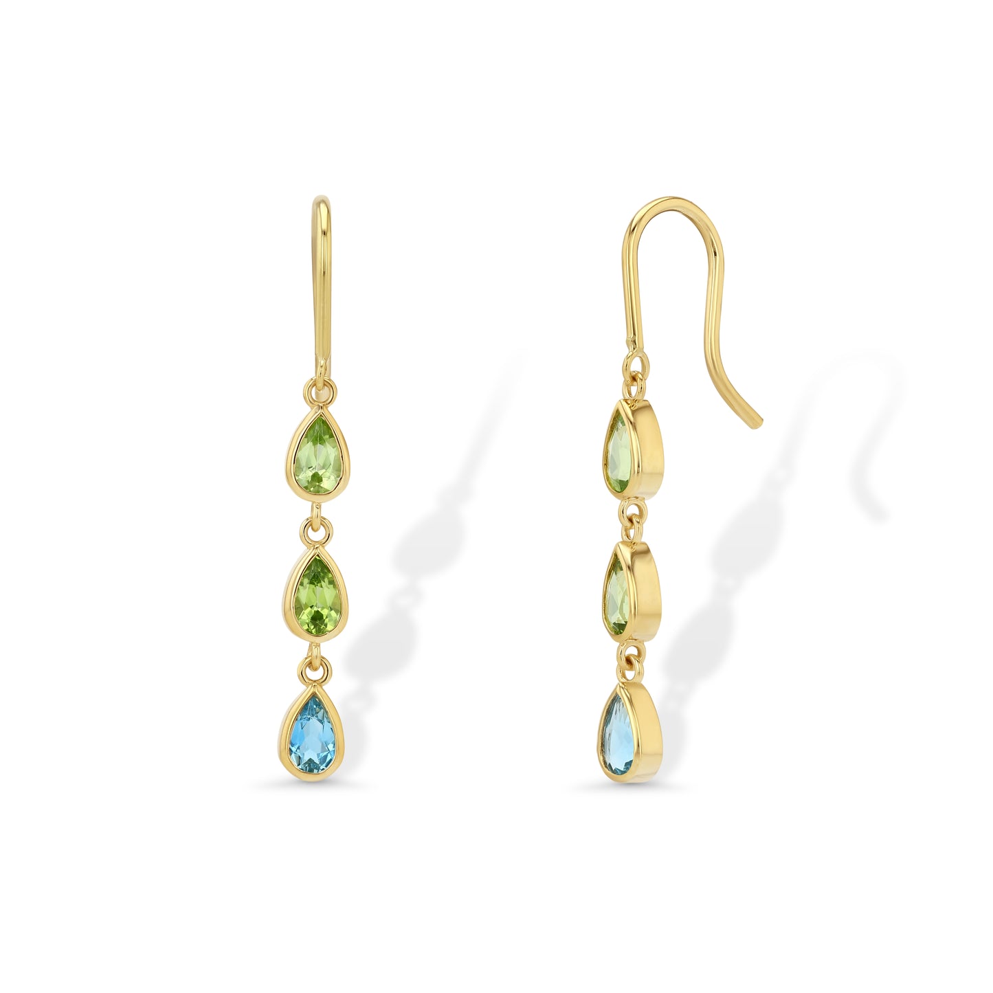 Peridot and Aquamarine Drop Earrings