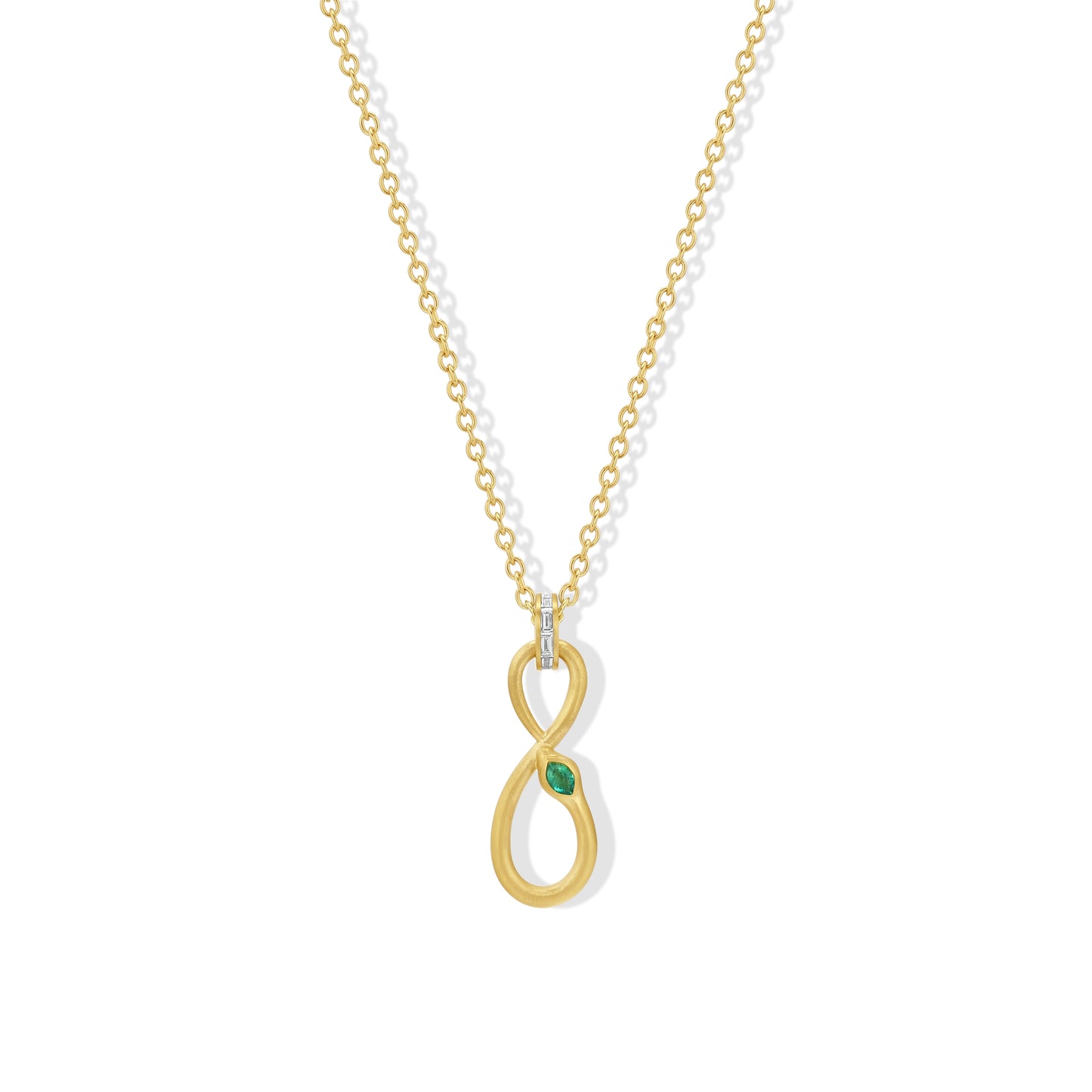 Emerald and Diamond Snake Necklace