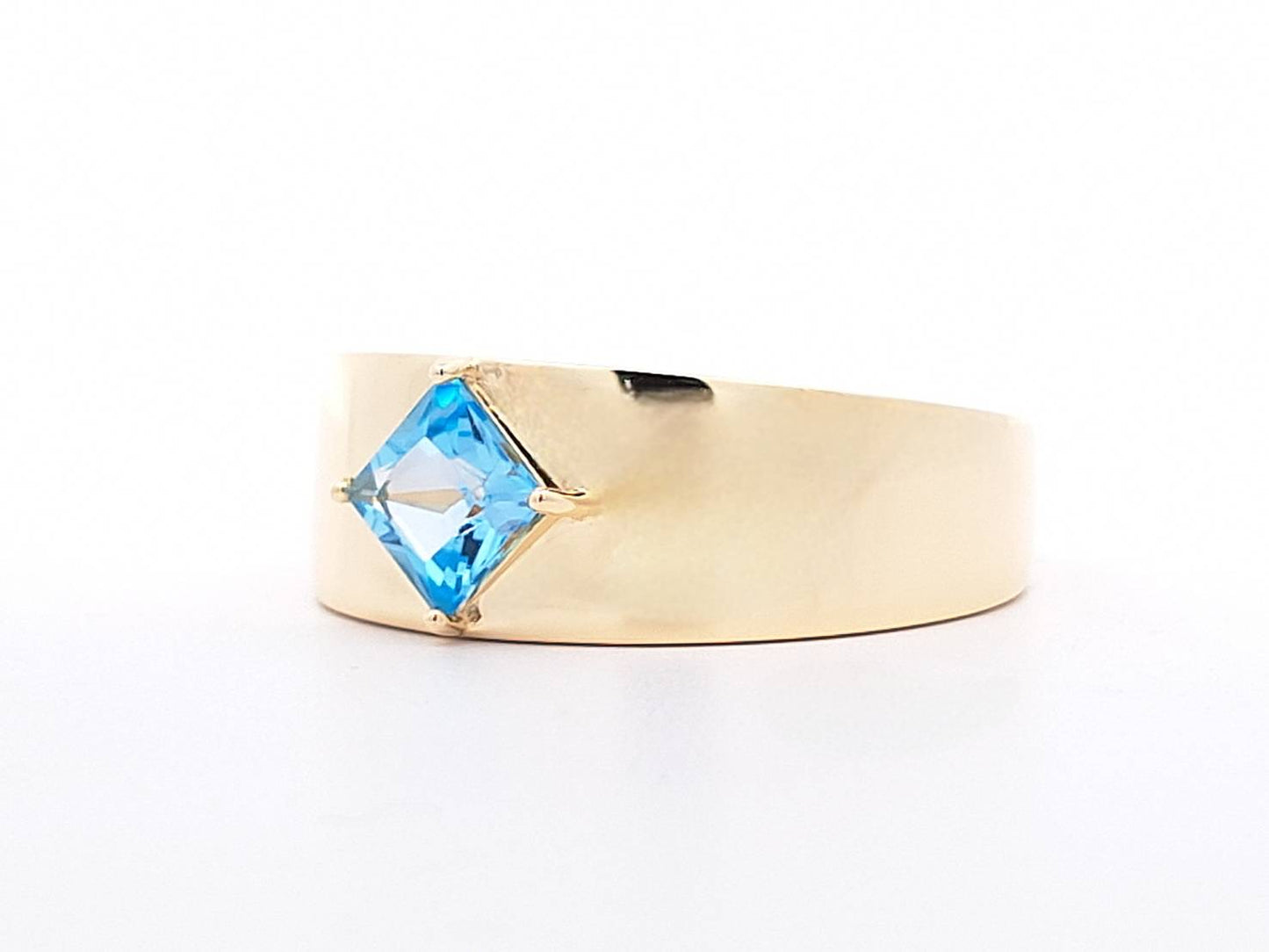 Blue Topaz Cigar Band Ring