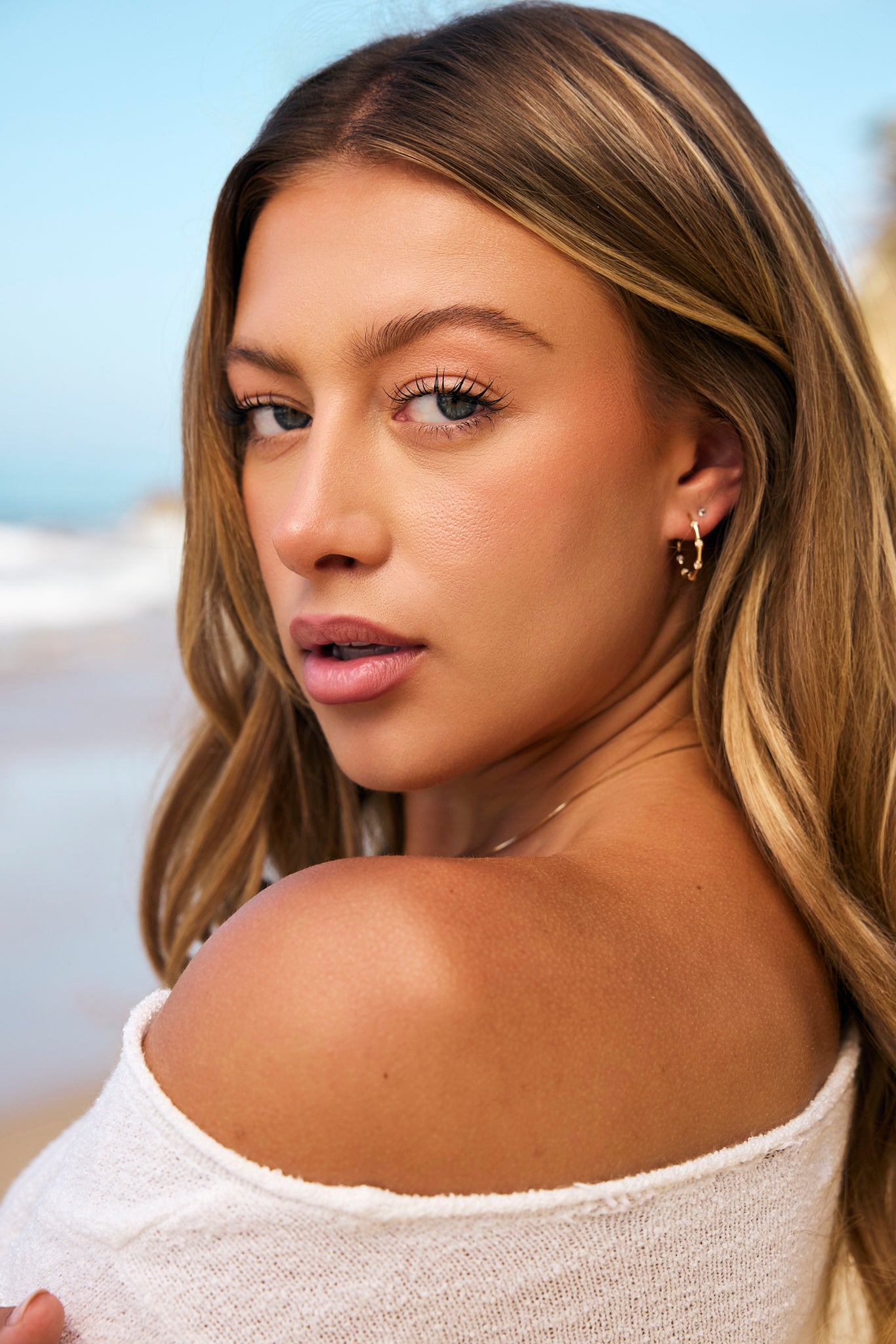 Bamboo Diamond Hoops