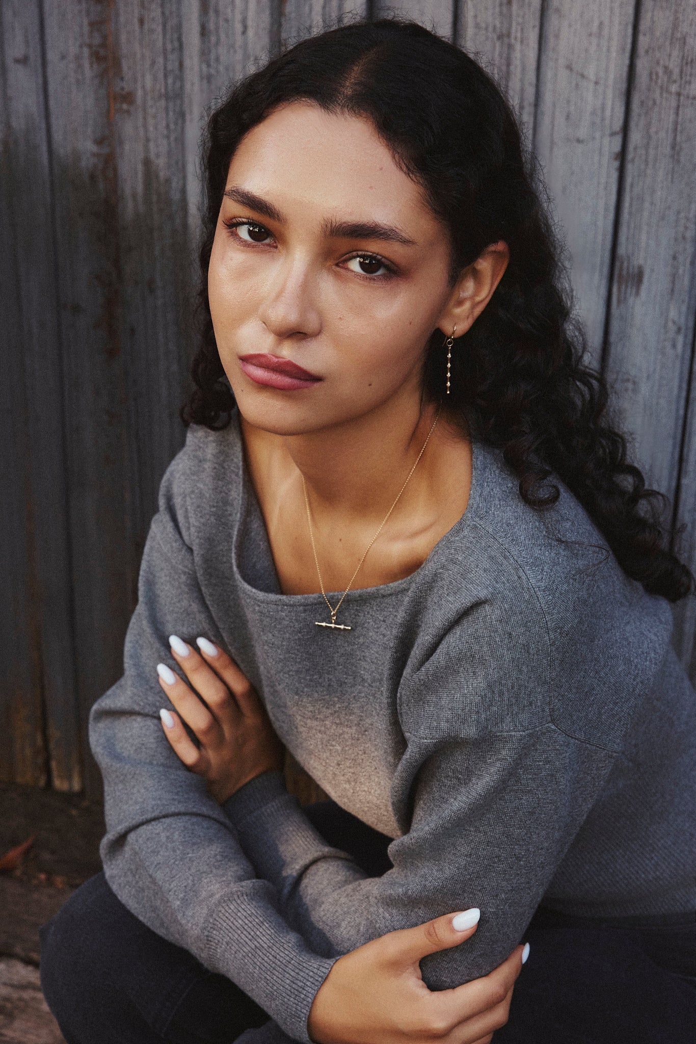 Bamboo Diamond Stick Earrings