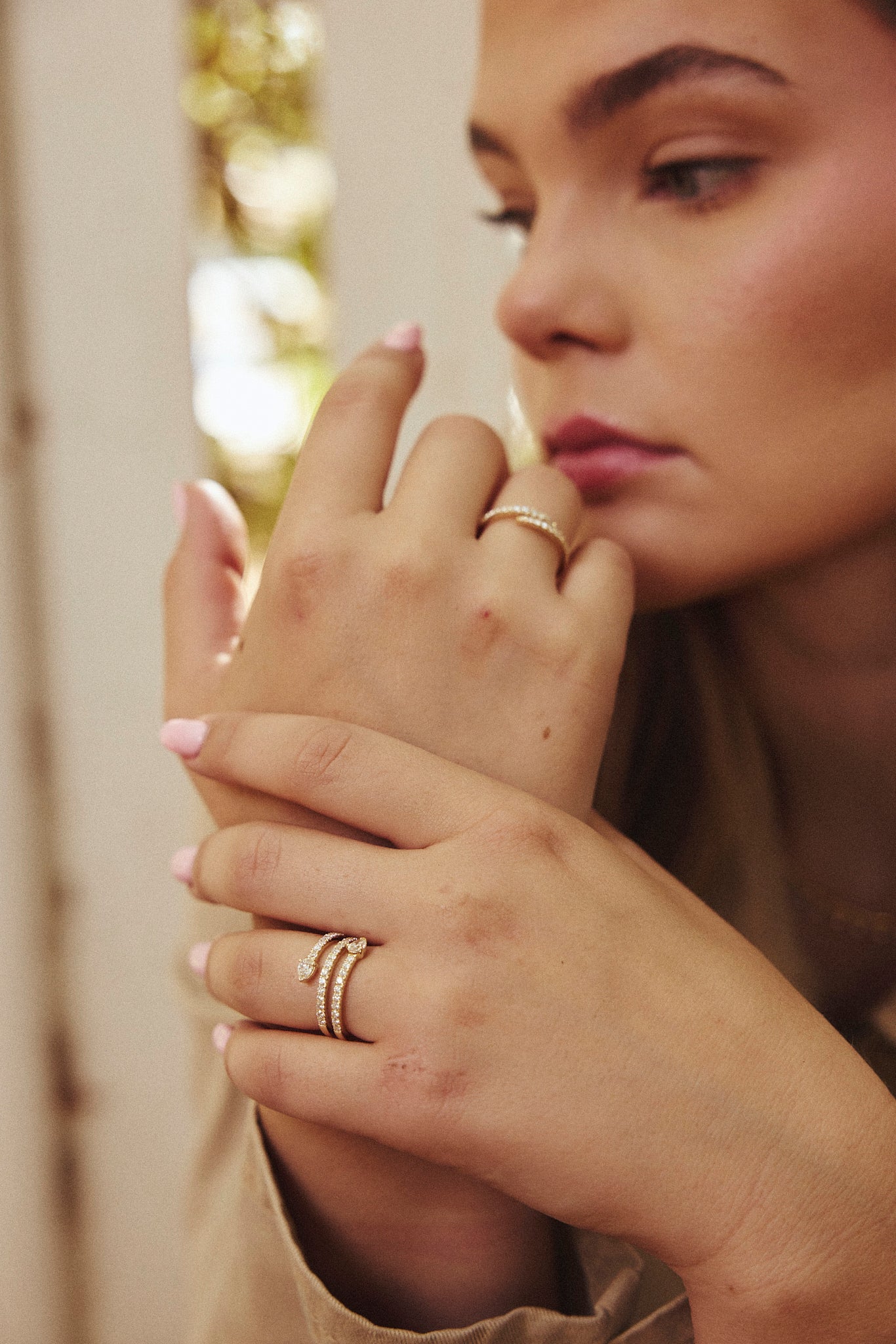 Diamond Triple Coil Ring