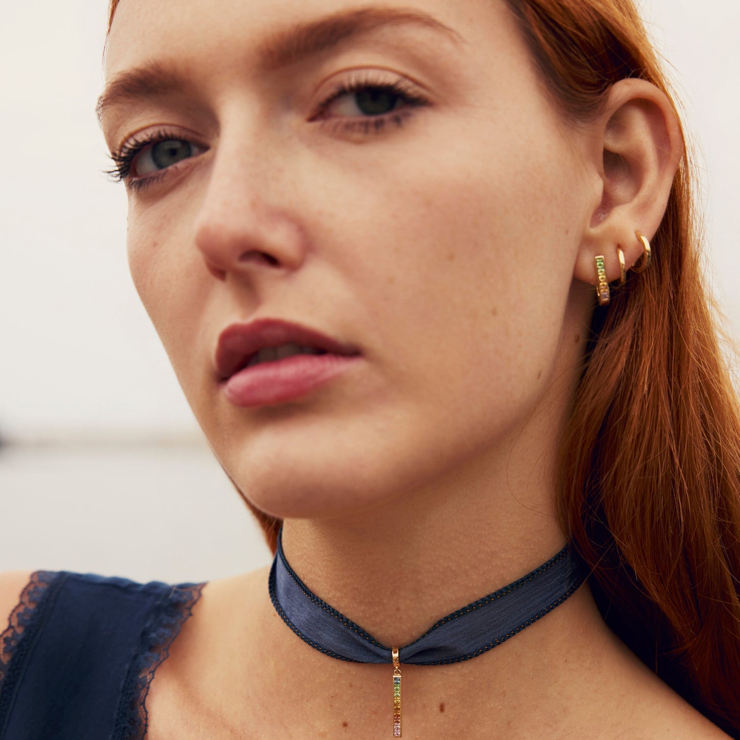 Minty Sapphire U-Shaped Earrings