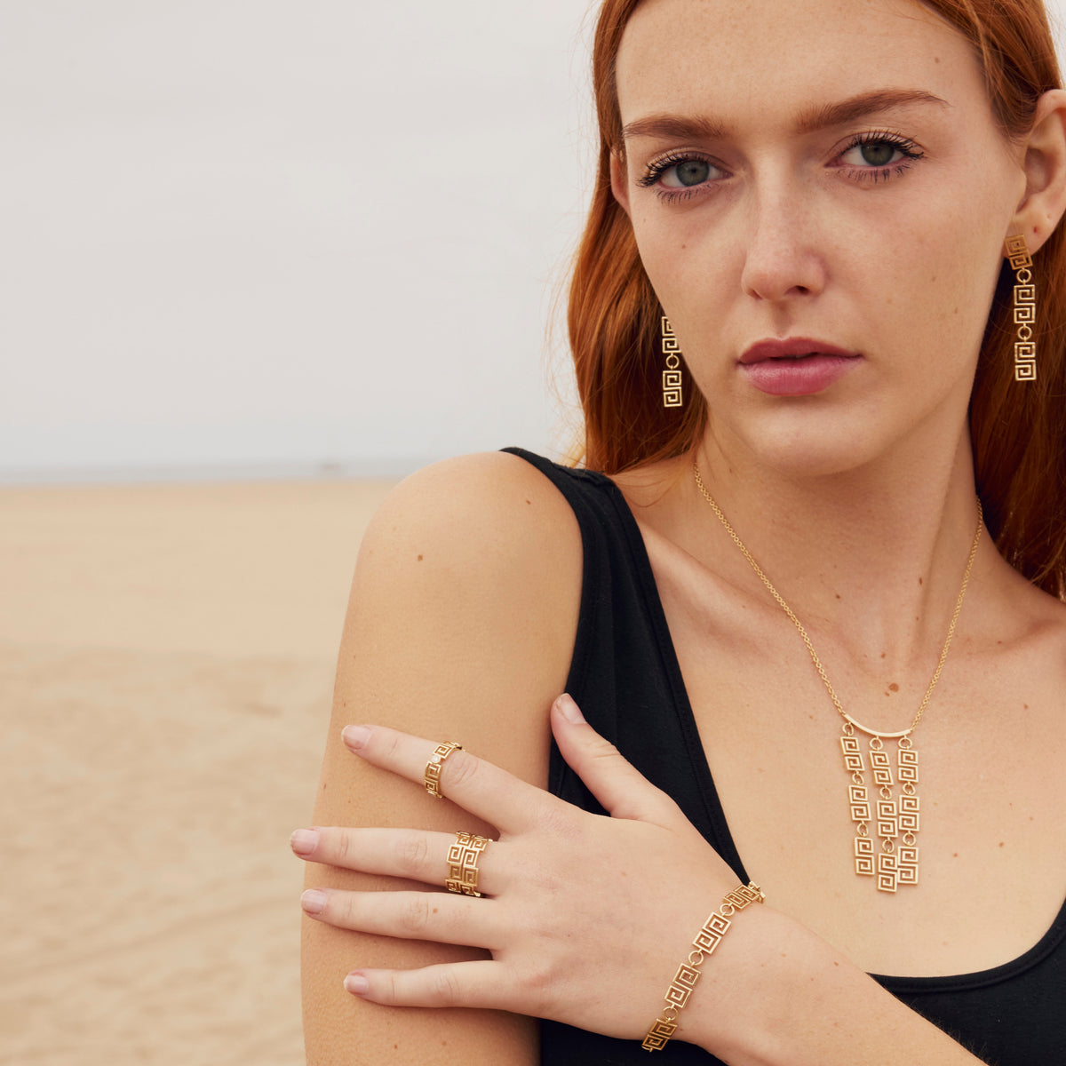 Large 14k Gold S-Chain Ring