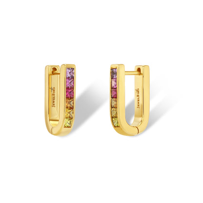 Sunset Sapphire U-Shaped Earrings