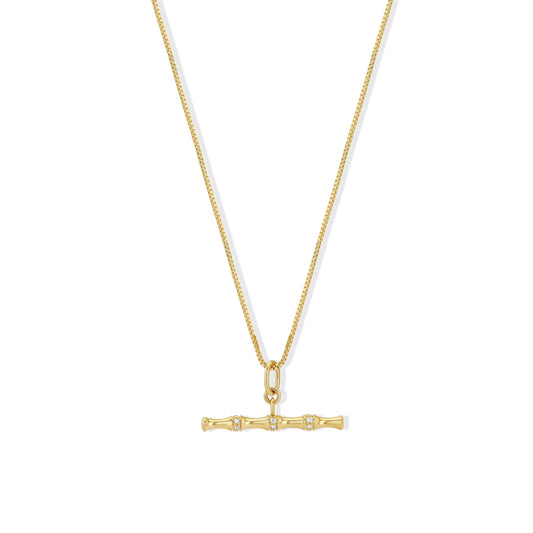 Bamboo Diamond T-Bar Necklace