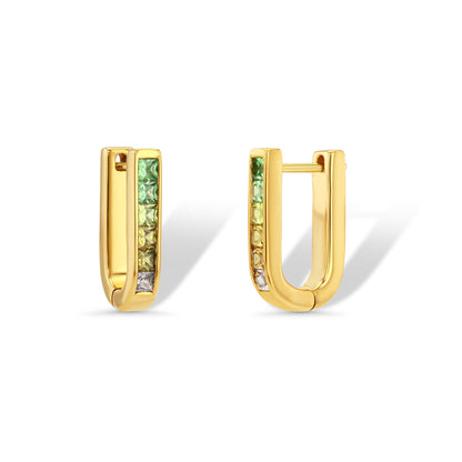 Minty Sapphire U-Shaped Earrings