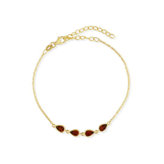 14k Gold Madeira Citrine Pears Bracelet