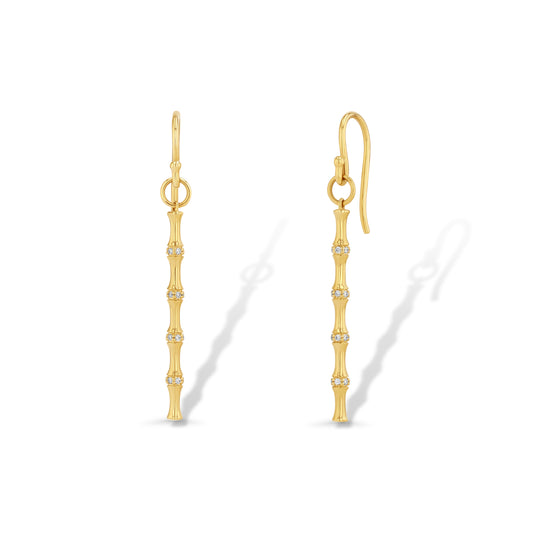 Bamboo Diamond Stick Earrings