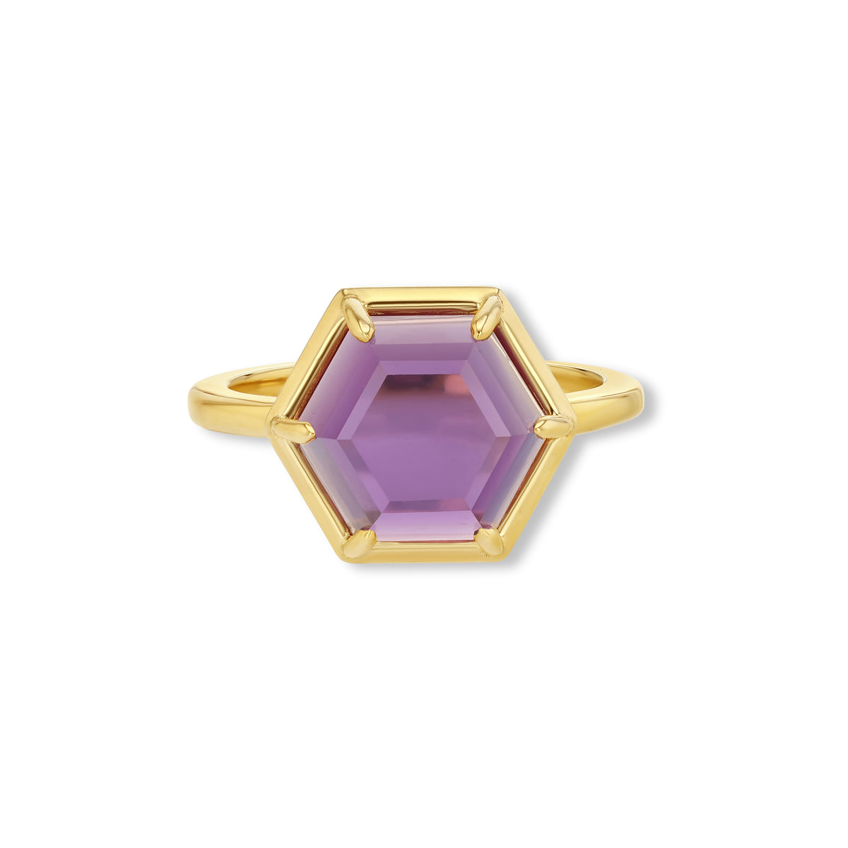 Amethyst Hexagon Ring