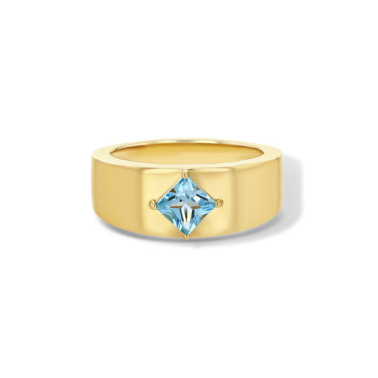 Blue Topaz Cigar Band Ring