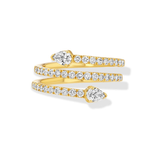 Diamond Triple Coil Ring