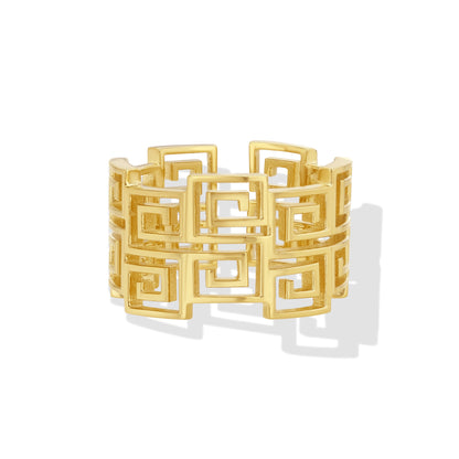 Large 14k Gold S-Chain Ring
