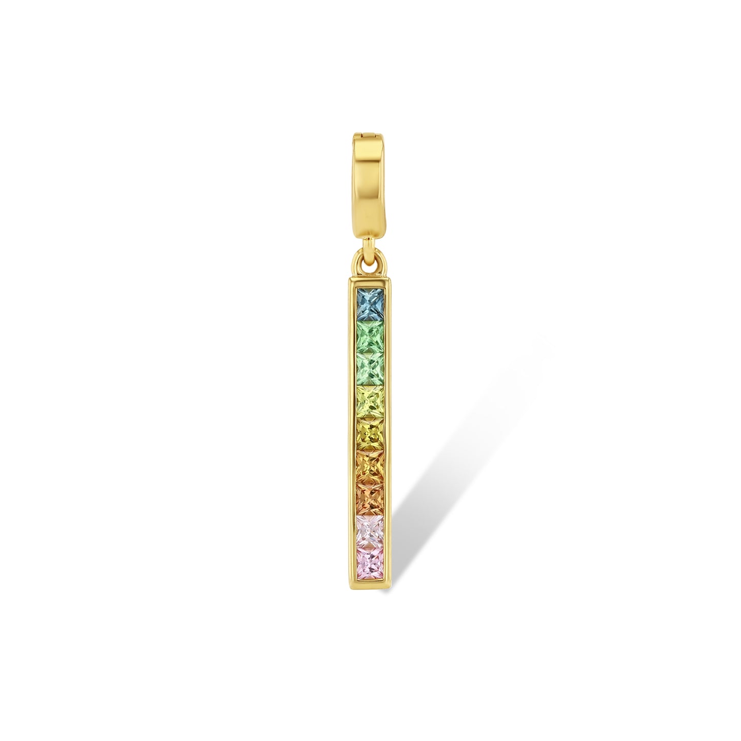 Peachy Green Sapphire Bar Pendant