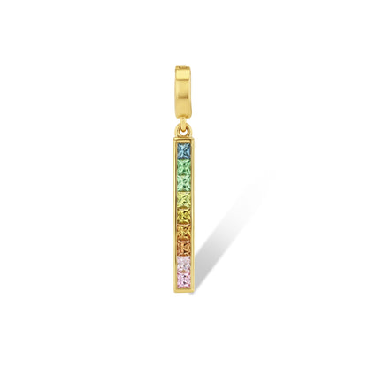 Peachy Green Sapphire Bar Pendant