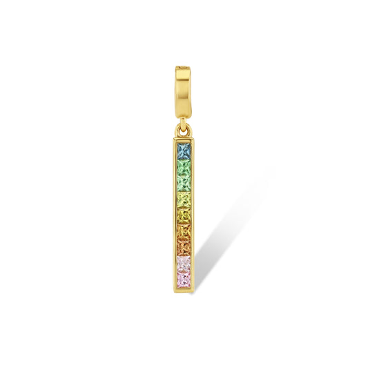 Peachy Green Sapphire Bar Pendant