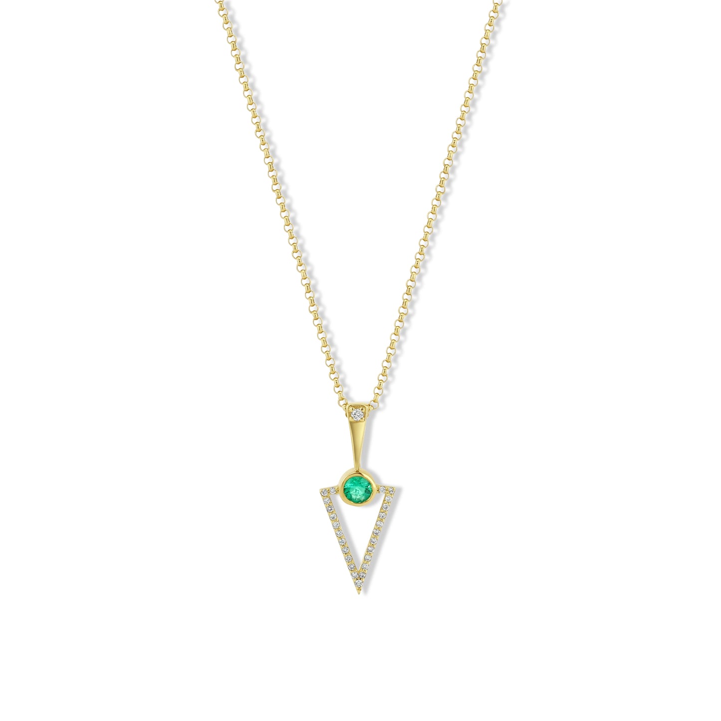 Emerald and Diamond Arrow Necklace