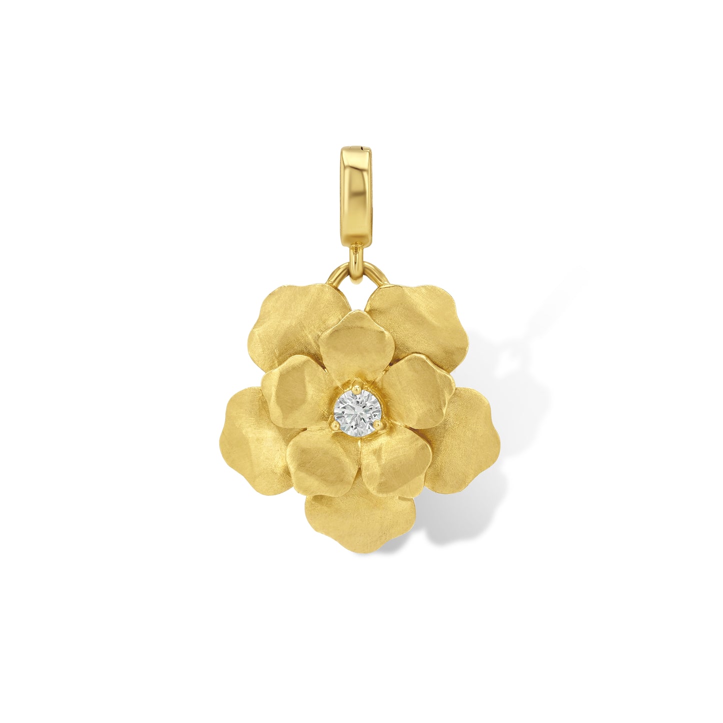 Peony Gold and Diamond Pendant