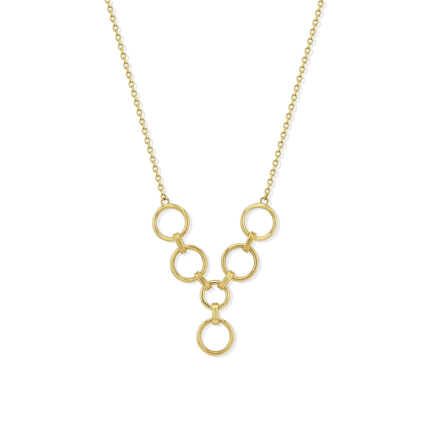 Gold Rings Charm Necklace