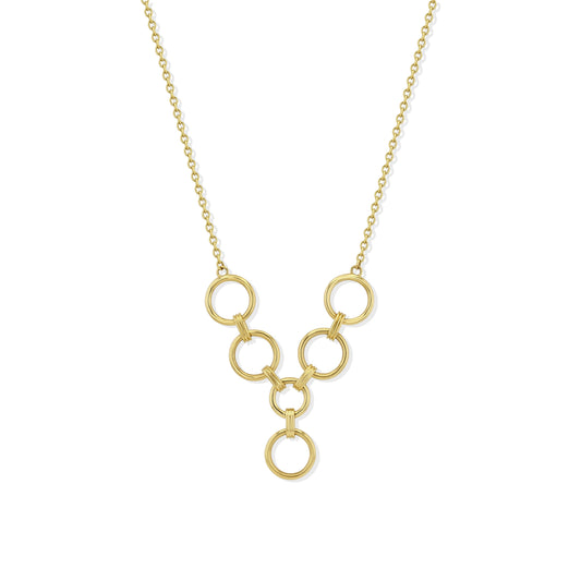 Gold Rings Charm Necklace