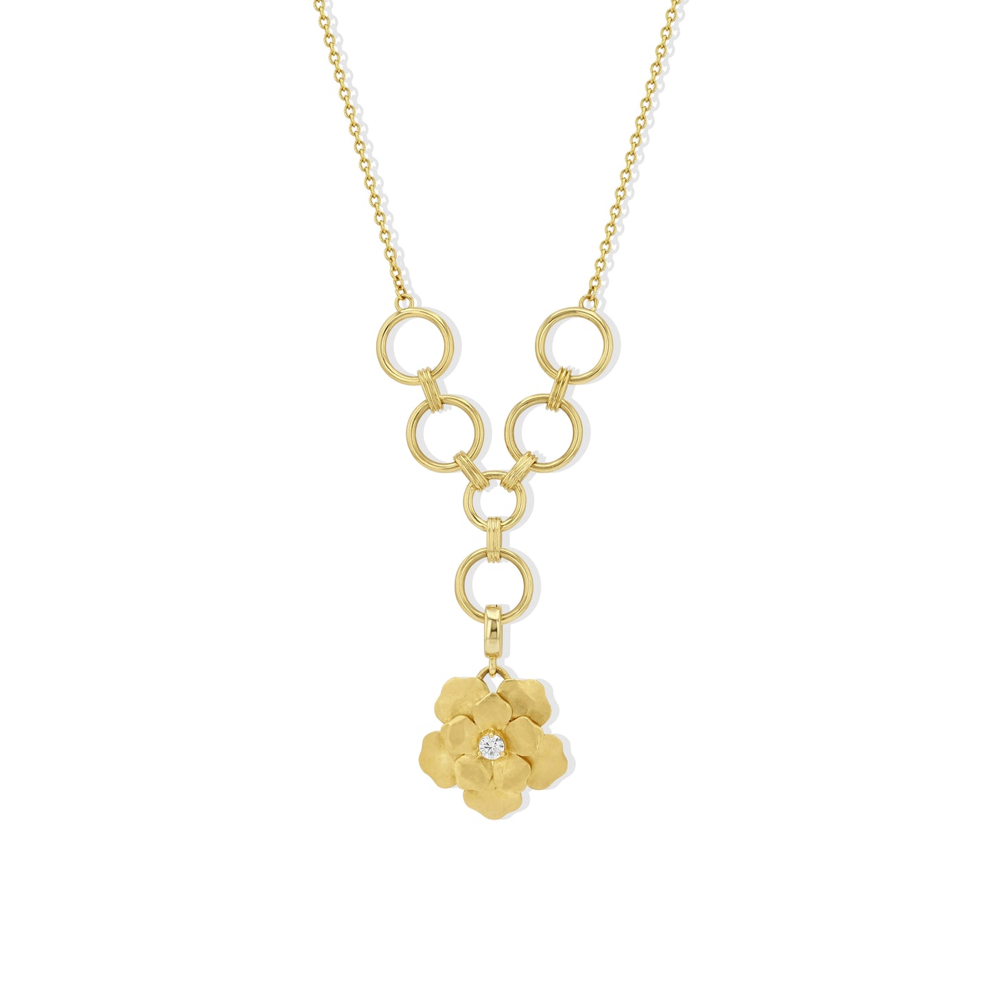 Gold Rings Charm Necklace