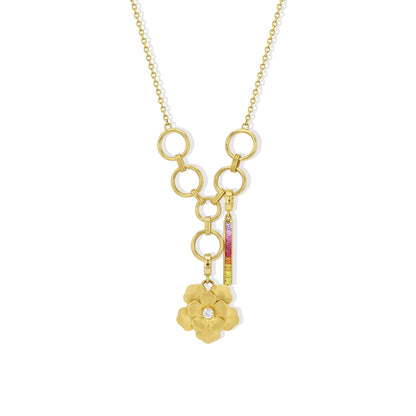 Gold Rings Charm Necklace