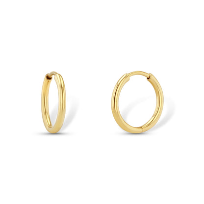 14k Yellow Gold Hinged Huggie Hoops