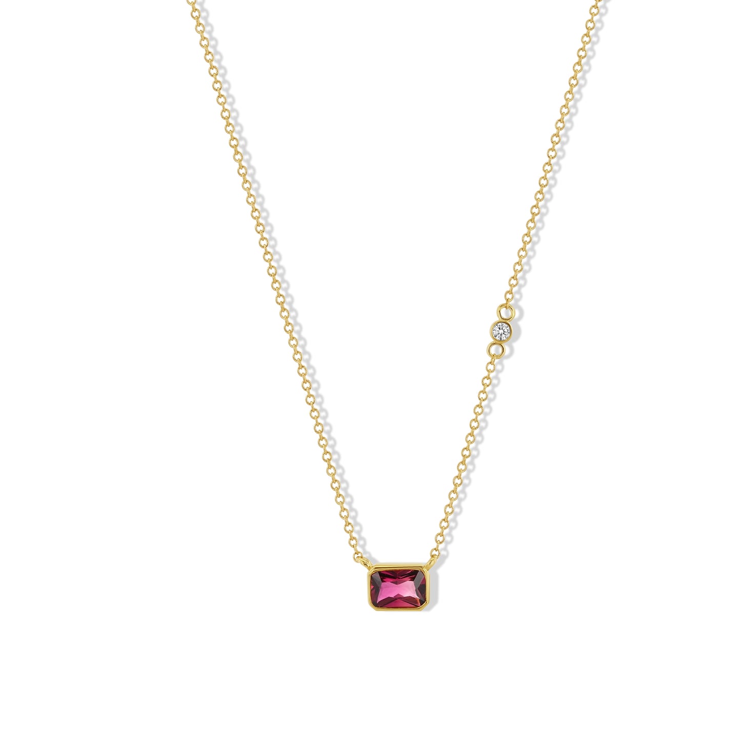 Pink Tourmaline and Diamond Necklace