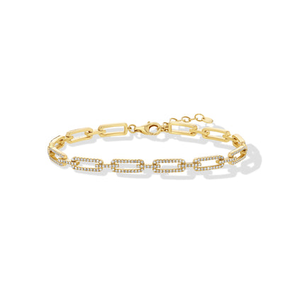 Diamond Paper Clip Bracelet