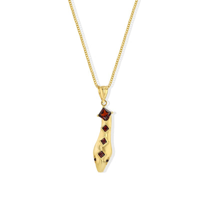 Garnet Snake Pendant