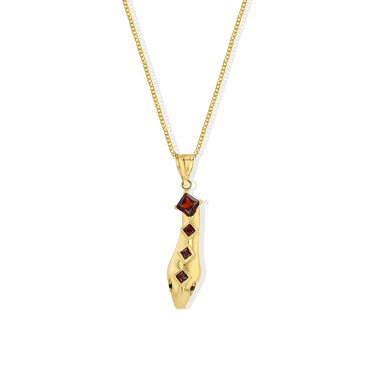 Garnet Snake Pendant