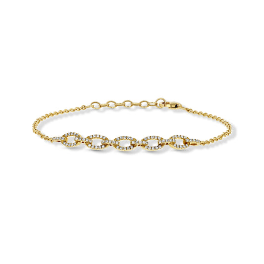 Diamond Oval Link Bracelet