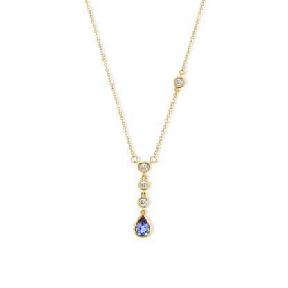 Tanzanite and Diamond Drop Necklace