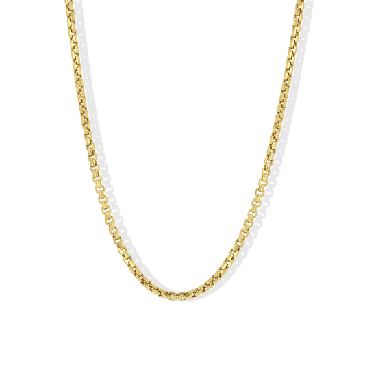 Gold Box Chain Necklace