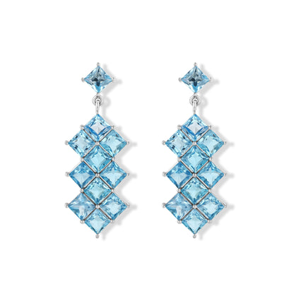 Blue Topaz Ocean Earrings