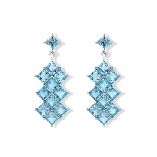 Blue Topaz Ocean Earrings