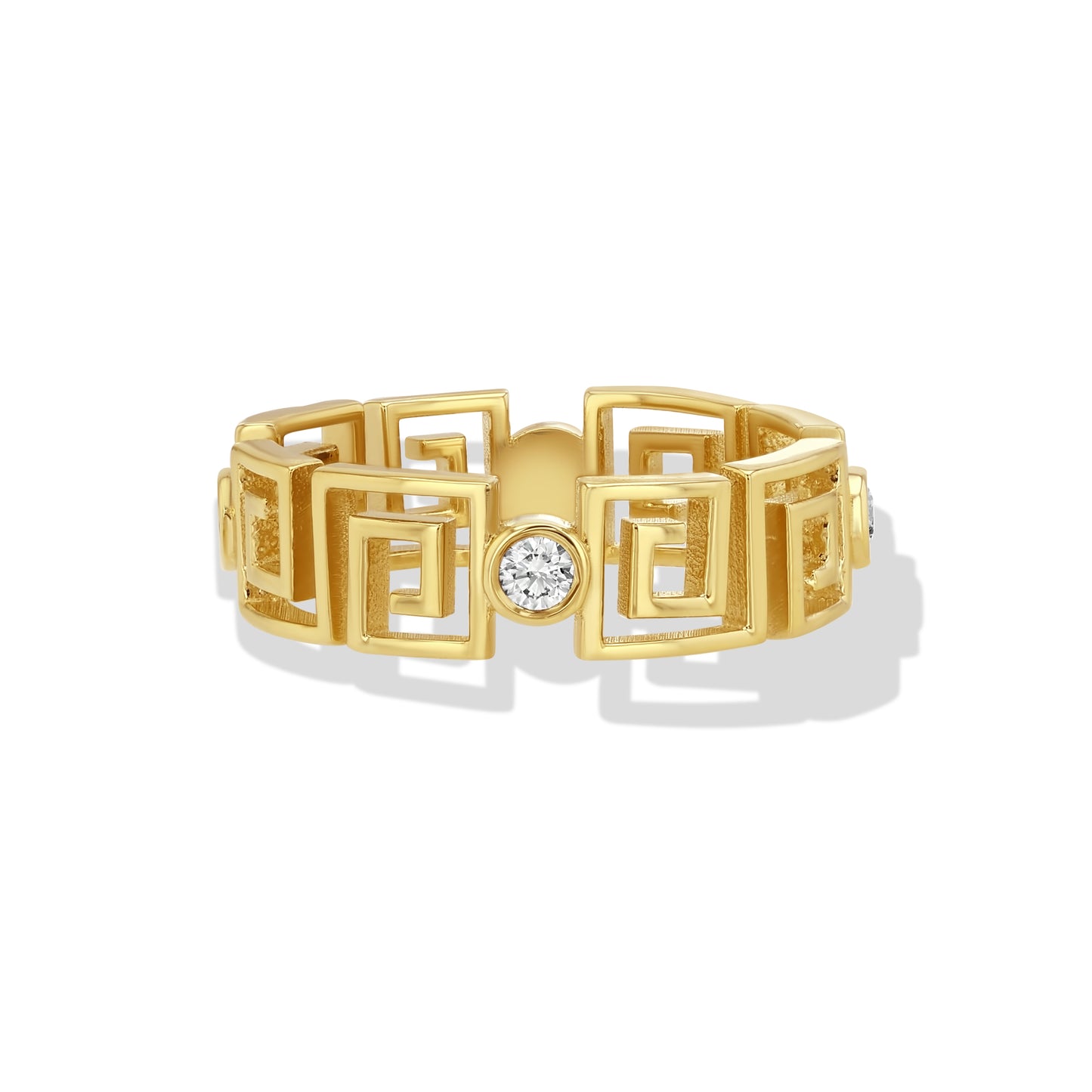 14k Gold Diamond S-Chain Ring