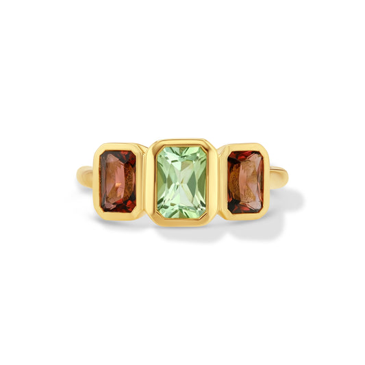 Tourmaline 3-Stone Ring