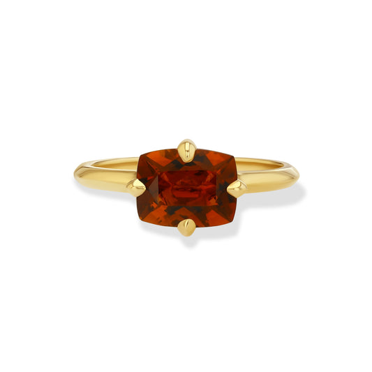Madeira Citrine Elongated Cushion-Cut Ring