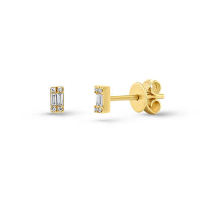 Diamond Baguette Studs