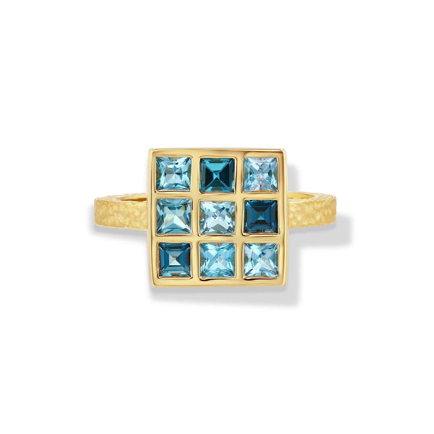 Blue Topaz Squares Ring