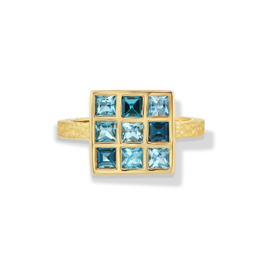 Blue Topaz Squares Ring