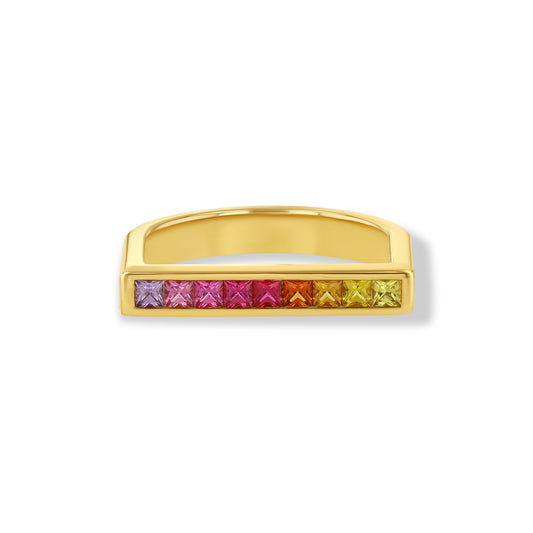 Sunset Sapphire U-Shaped Ring