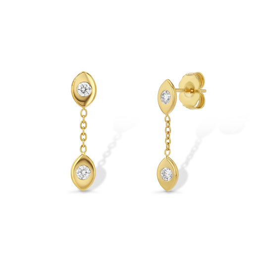 Diamond Eye Drop Earrings