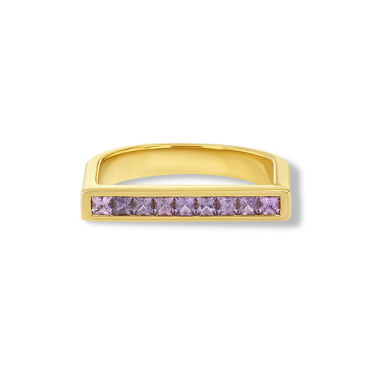 Purple Sapphire U-Shaped Ring